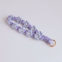 1 Piece Original Design Flower Cotton String Knitting Bag Pendant Keychain sku image 16