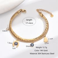 Casual Vacation Ethnic Style Eye Gourd 304 Stainless Steel 14K Gold Plated Zircon Bracelets In Bulk sku image 2