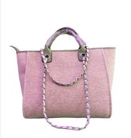 Women's Large Canvas Solid Color Streetwear Square Zipper Shoulder Bag Handbag Tote Bag sku image 8