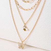 Streetwear Heart Shape Flower Butterfly Arylic Zinc Alloy Layered Women's Layered Necklaces main image 4