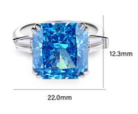 Argent Sterling Élégant Style Simple Géométrique Incruster Diamant À Haute Teneur En Carbone Anneaux main image 2
