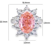 Sterling Silber Einfacher Stil Geometrisch Inlay Diamant Mit Hohem Kohlenstoffgehalt Ringe main image 2