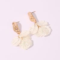 1 Pair Fairy Style Elegant Sweet Petal Arylic Alloy Gold Plated Drop Earrings main image 5
