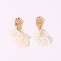 1 Pair Fairy Style Elegant Sweet Petal Arylic Alloy Gold Plated Drop Earrings main image 6