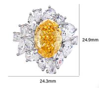 Plata Esterlina Casual Elegante Geométrico Embutido Diamante Alto En Carbono Anillos main image 2