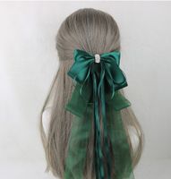Sweet Simple Style Bow Knot Lace Lace Inlay Pearl Hair Clip 1 Piece sku image 3