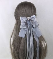 Sweet Simple Style Bow Knot Lace Lace Inlay Pearl Hair Clip 1 Piece sku image 12