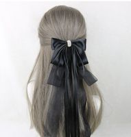 Sweet Simple Style Bow Knot Lace Lace Inlay Pearl Hair Clip 1 Piece sku image 2