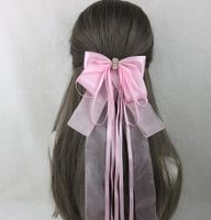 Sweet Simple Style Bow Knot Lace Lace Inlay Pearl Hair Clip 1 Piece sku image 5