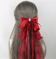 Sweet Simple Style Bow Knot Lace Lace Inlay Pearl Hair Clip 1 Piece sku image 6