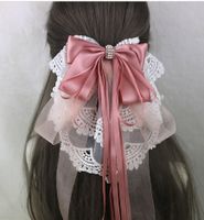 Sweet Simple Style Bow Knot Lace Lace Inlay Pearl Hair Clip 1 Piece sku image 21