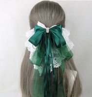 Sweet Simple Style Bow Knot Lace Lace Inlay Pearl Hair Clip 1 Piece sku image 22