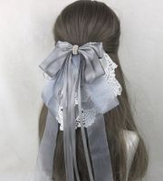 Sweet Simple Style Bow Knot Lace Lace Inlay Pearl Hair Clip 1 Piece sku image 23