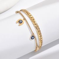 Casual Vacation Ethnic Style Eye Gourd 304 Stainless Steel 14K Gold Plated Zircon Bracelets In Bulk main image 3