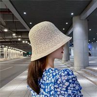 Women's Vacation Simple Style Solid Color Braid Wide Eaves Bucket Hat main image 9