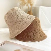 Women's Vacation Simple Style Solid Color Braid Wide Eaves Bucket Hat main image 6