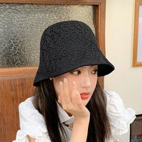 Women's Vacation Simple Style Solid Color Braid Wide Eaves Bucket Hat main image 5