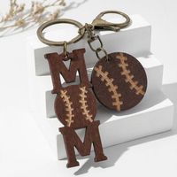 Casual Letter Alloy Wood Gold Plated Mother'S Day Bag Pendant Keychain main image 5