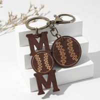 Casual Letter Alloy Wood Gold Plated Mother'S Day Bag Pendant Keychain main image 7