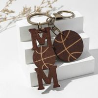 Casual Letter Alloy Wood Gold Plated Mother'S Day Bag Pendant Keychain main image 8