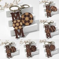 Casual Letter Alloy Wood Gold Plated Mother'S Day Bag Pendant Keychain main image 1