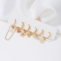 1 Set Cute Sweet Geometric Plating Inlay Brass Zircon 18K Gold Plated Drop Earrings main image 3