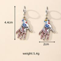 1 Pair Vintage Style Ethnic Style Simple Style Palm Hand Of Fatima Eye Alloy Drop Earrings main image 2