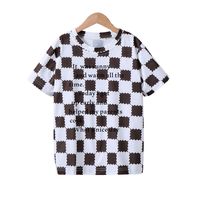 Simple Style Letter Plaid Polyester T-shirts & Shirts main image 2