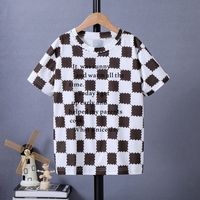 Einfacher Stil Brief Plaid Polyester T-Shirts & Hemden sku image 1