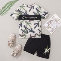 Casual Letter Polyester Boys Clothing Sets main image 1