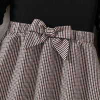 British Style Bow Knot Polyester Girls Clothing Sets main image 3