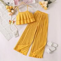 Simple Style Solid Color Polyester Girls Clothing Sets main image 4