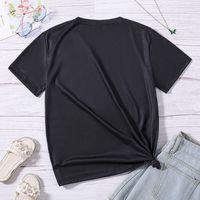 Cute Cartoon Letter Color Block Polyester T-shirts & Blouses main image 2