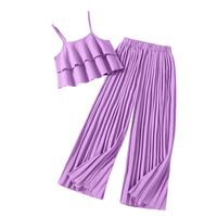 Style Simple Couleur Unie Polyester Filles Vêtements Ensembles main image 2