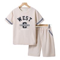 Sports Cartoon Letter Polyester Boys Clothing Sets main image 2