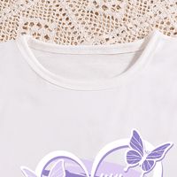 Cute Cartoon Letter Butterfly Polyester T-shirts & Blouses main image 3