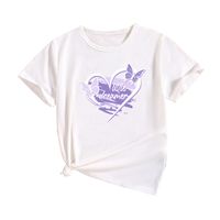 Cute Cartoon Letter Butterfly Polyester T-shirts & Blouses main image 5