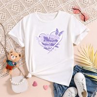 Mignon Dessin Animé Lettre Papillon Polyester T-shirts & Blouses sku image 1