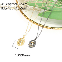 Copper 18K Gold Plated Hip-Hop Retro Cross Plating Pendant Necklace main image 2