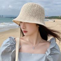 Women's Vacation Simple Style Solid Color Braid Wide Eaves Bucket Hat sku image 1