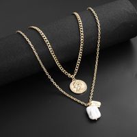 Vintage Style Geometric Freshwater Pearl Copper 18K Gold Plated Women's Double Layer Necklaces main image 1