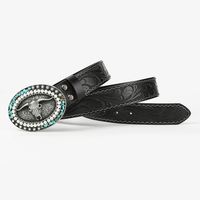Gothic Retro Streetwear Animal Pu Leather Inlay Artificial Pearls Turquoise Men's Leather Belts main image 4
