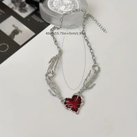 Lady Modern Style Heart Shape Alloy Inlay Zircon Women's Pendant Necklace main image 2