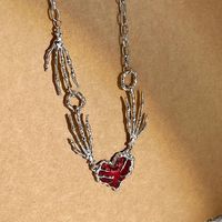 Lady Modern Style Heart Shape Alloy Inlay Zircon Women's Pendant Necklace main image 7