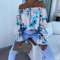 Women's T-shirt Long Sleeve T-Shirts Printing Contrast Binding Vacation Color Block Flower main image 5