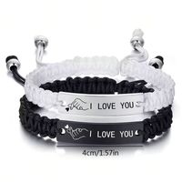 Romántico Estilo Simple Letra Soga Cordón Trenza Pareja Pulseras De Cordón main image 6