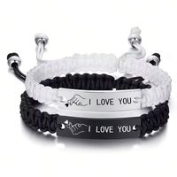 Romantique Style Simple Lettre Corde Cordon Tresser Coupler Bracelets À Cordon main image 3