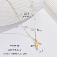 Fairy Style Elegant Fish Tail 304 Stainless Steel Imitation Pearl Polishing Plating 14K Gold Plated Women's Pendant Necklace main image 2