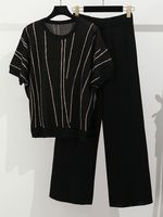 Daily Women's Simple Style Stripe Polyester Pants Sets Pants Sets main image 4