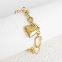 304 Stainless Steel Gold Plated Elegant Plating Heart Shape Bracelets main image 3